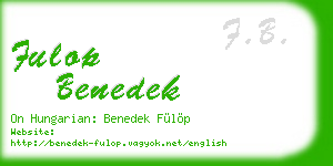 fulop benedek business card